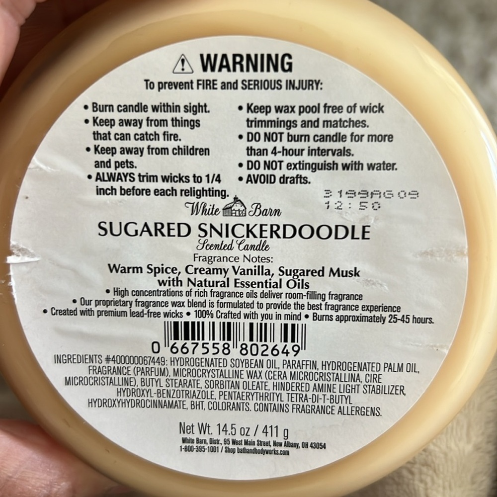 Bath & Body Works Sugared Snickerdoodle 3-Wick Candle - Picture 3 of 4